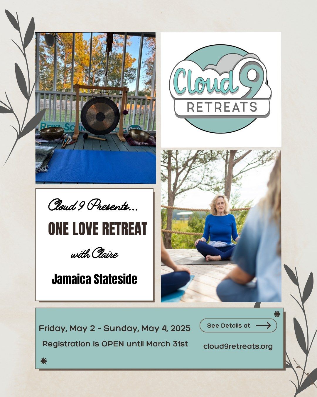 Cloud 9 Presents... ONE LOVE RETREAT with Claire - Jamaica Stateside