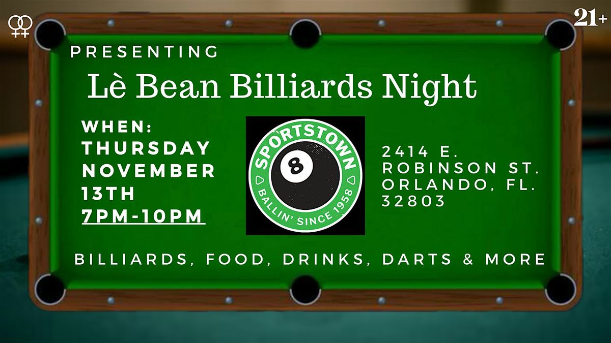 L\u00e8 Beans \u26a2 Billiards Night