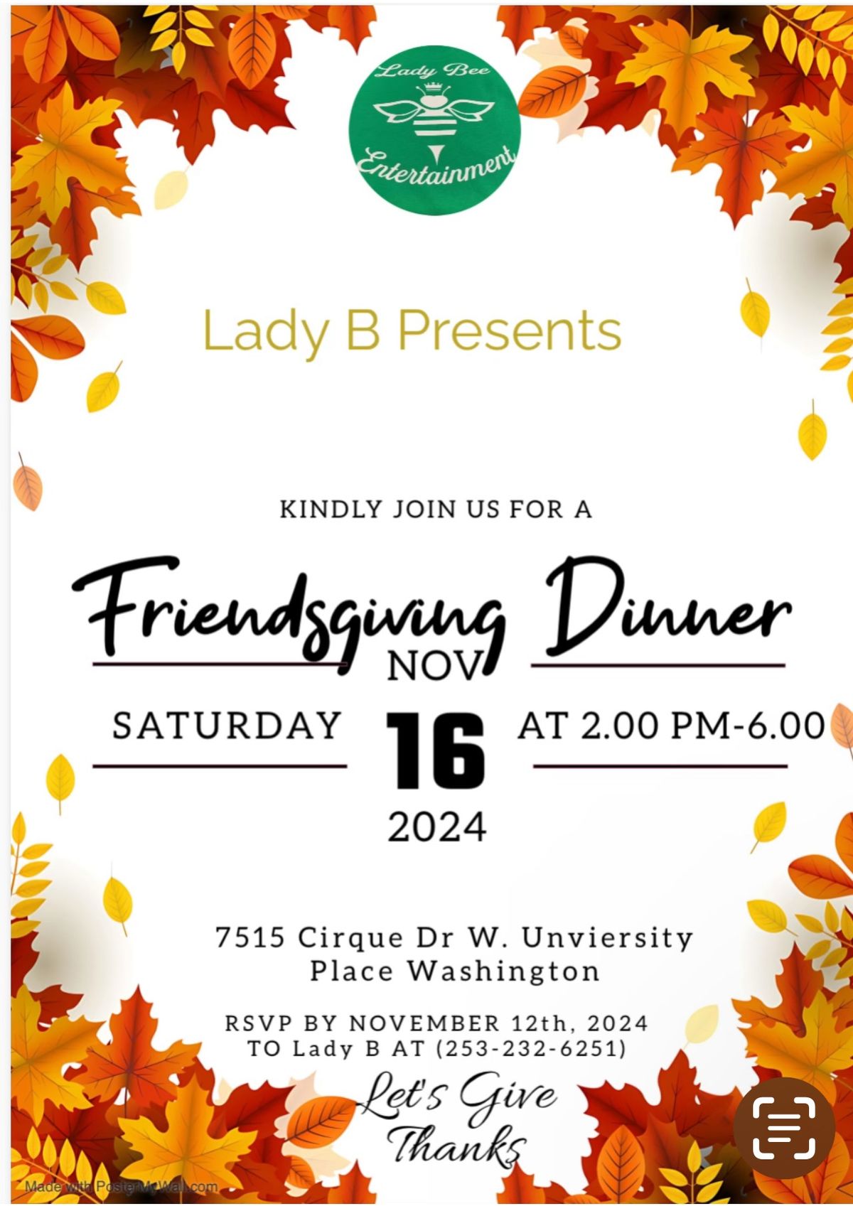 Lady B'S  Freindsgiving Dinner