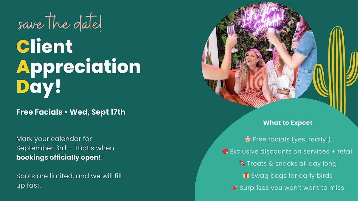 Client Appreciation Day- Free Facials & Charity Raffle!