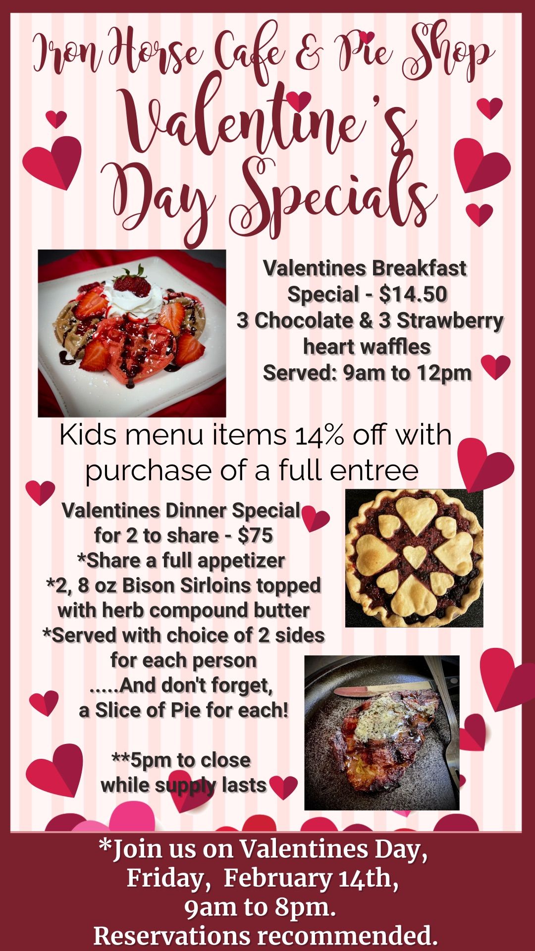 Valentine's Day Celebration at Three Forks Pie Lady