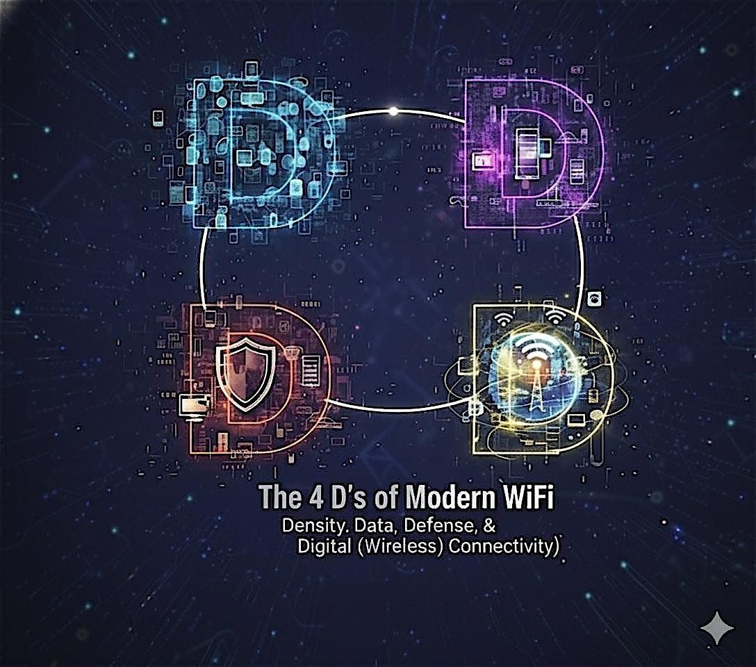 The 4 D's of Modern Wi-Fi: Density, Data, Defense, & Digital (Wireless)
