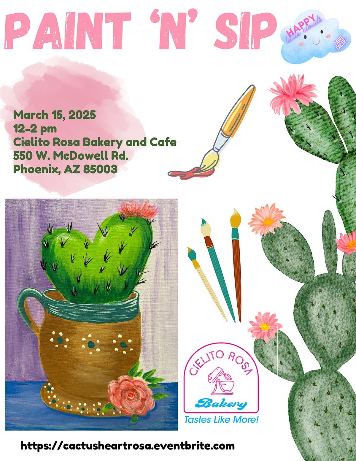 Cactus Coffee Paint and Sip at Cielito Rosa Bakery