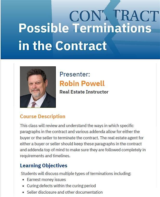 Possible Terminations in the Contract