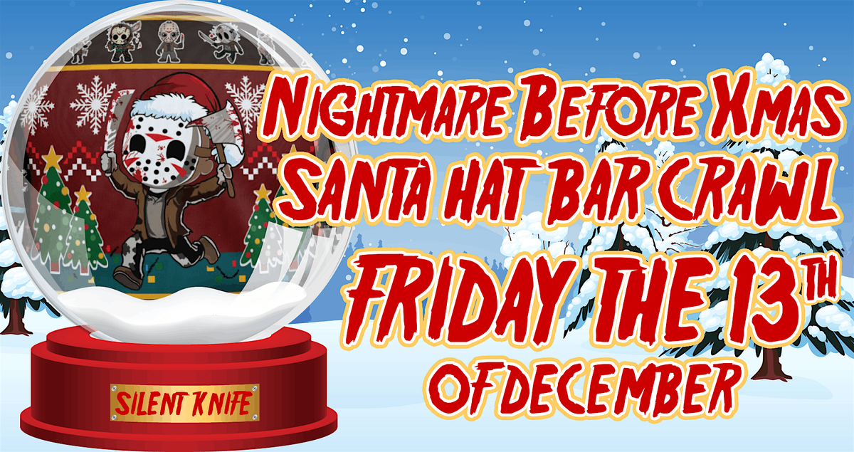 Nightmare Before XMas Santa Hat Bar Crawl