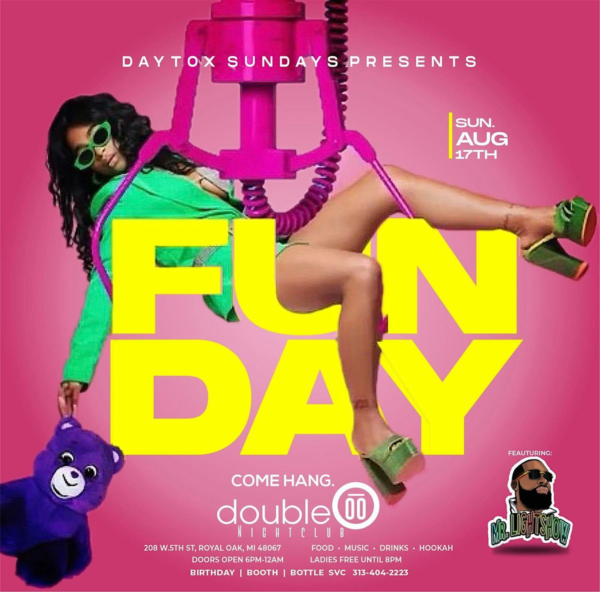 Sunday Funday Day Party @Double 00 Nightclub