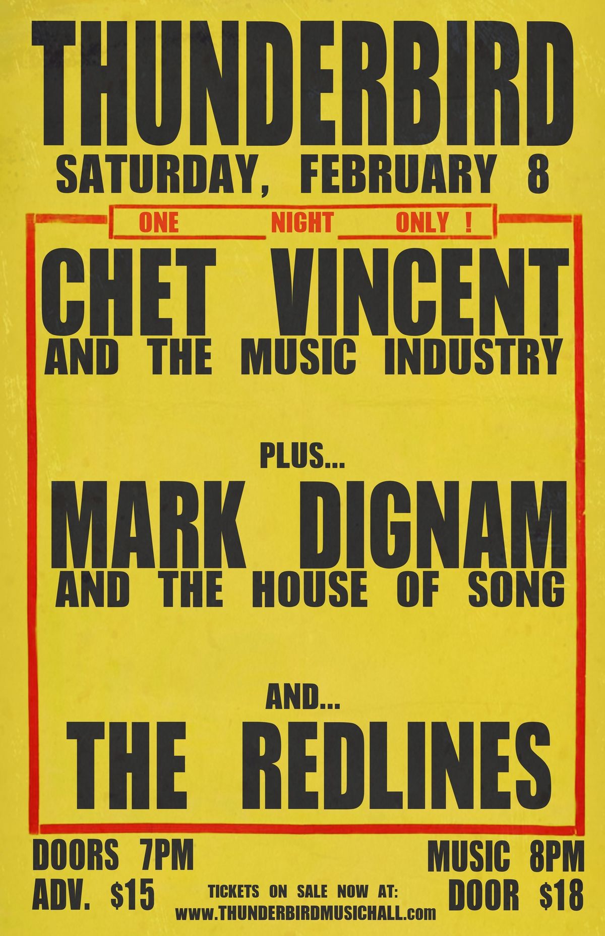 Chet Vincent and the Music Industry, Mark Dignam and the House of Song, The Redlines