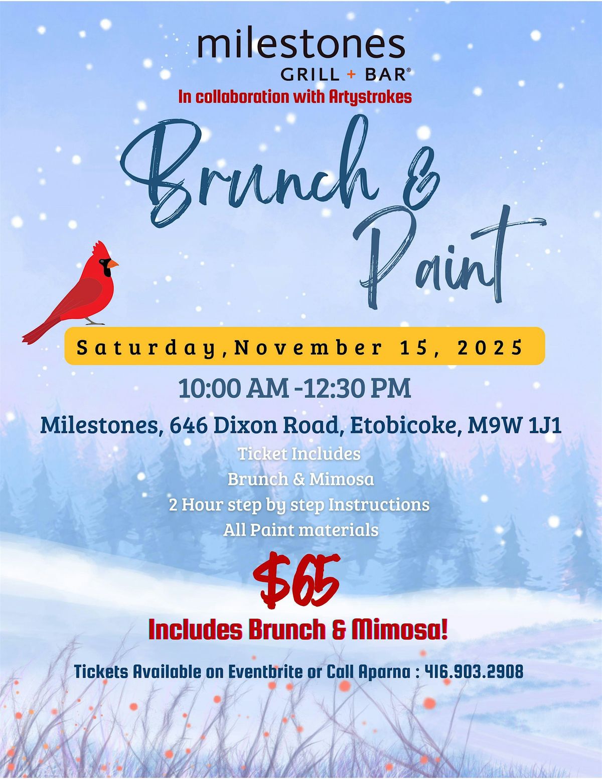 Winter special Brunch & Paint - Etobicoke