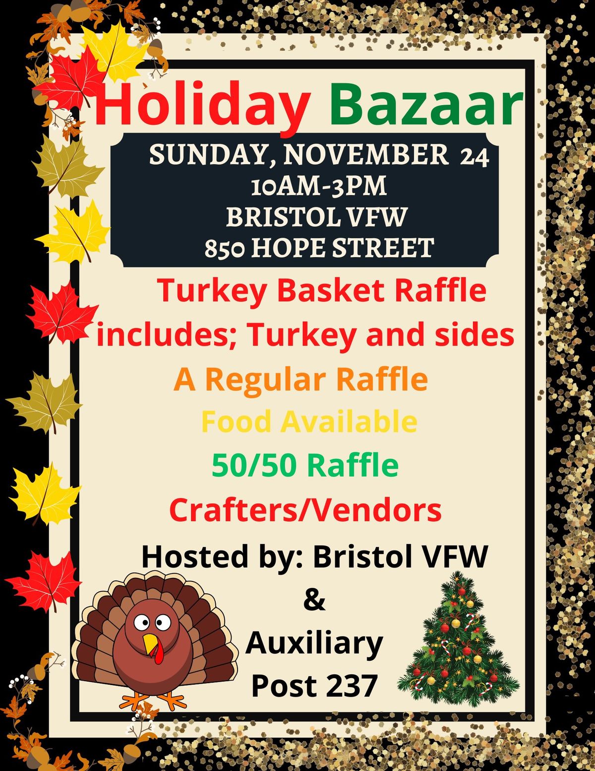 Holiday Bazaar & Turkey Raffle at Bristol VFW