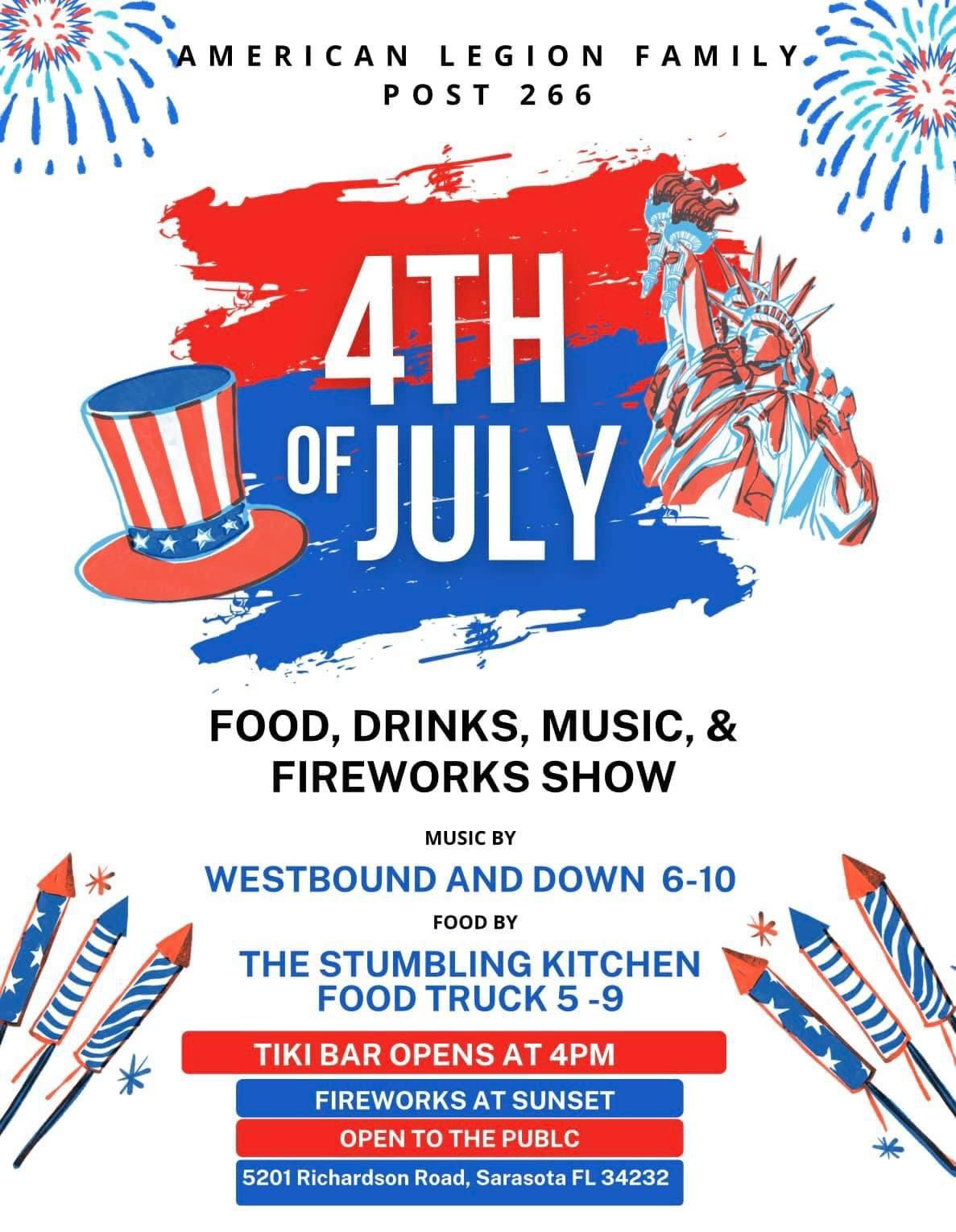 Celebrate 4th of July with Westbound and Down at AL Post 266!!