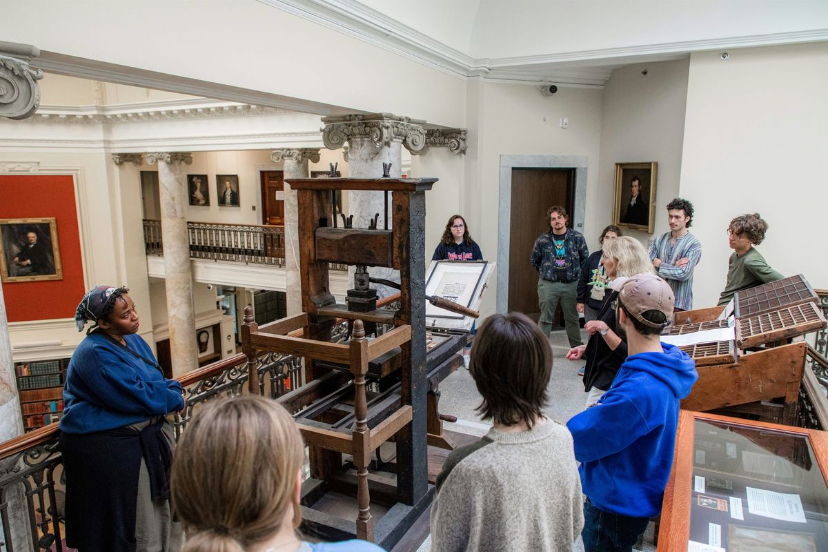 Evening tour of the American Antiquarian Society for QCC instructors