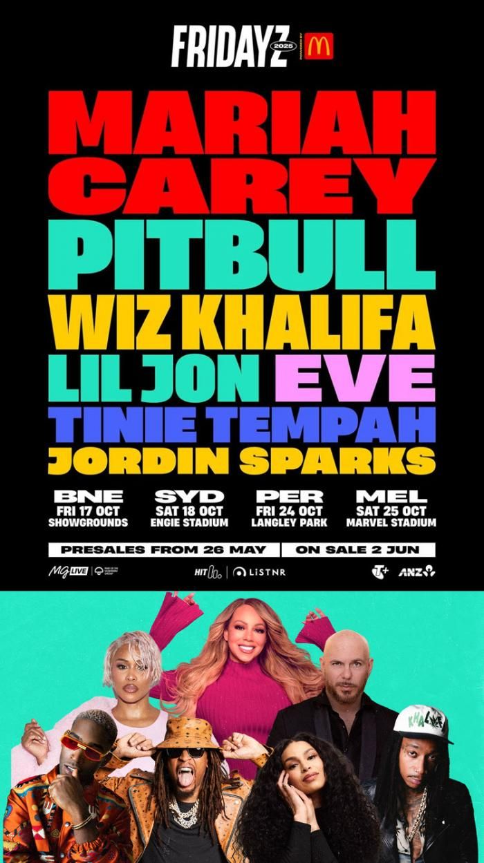 Fridayz Live 2025 Featuring Mariah Carey, Pitbull, Wiz Khalifa & More