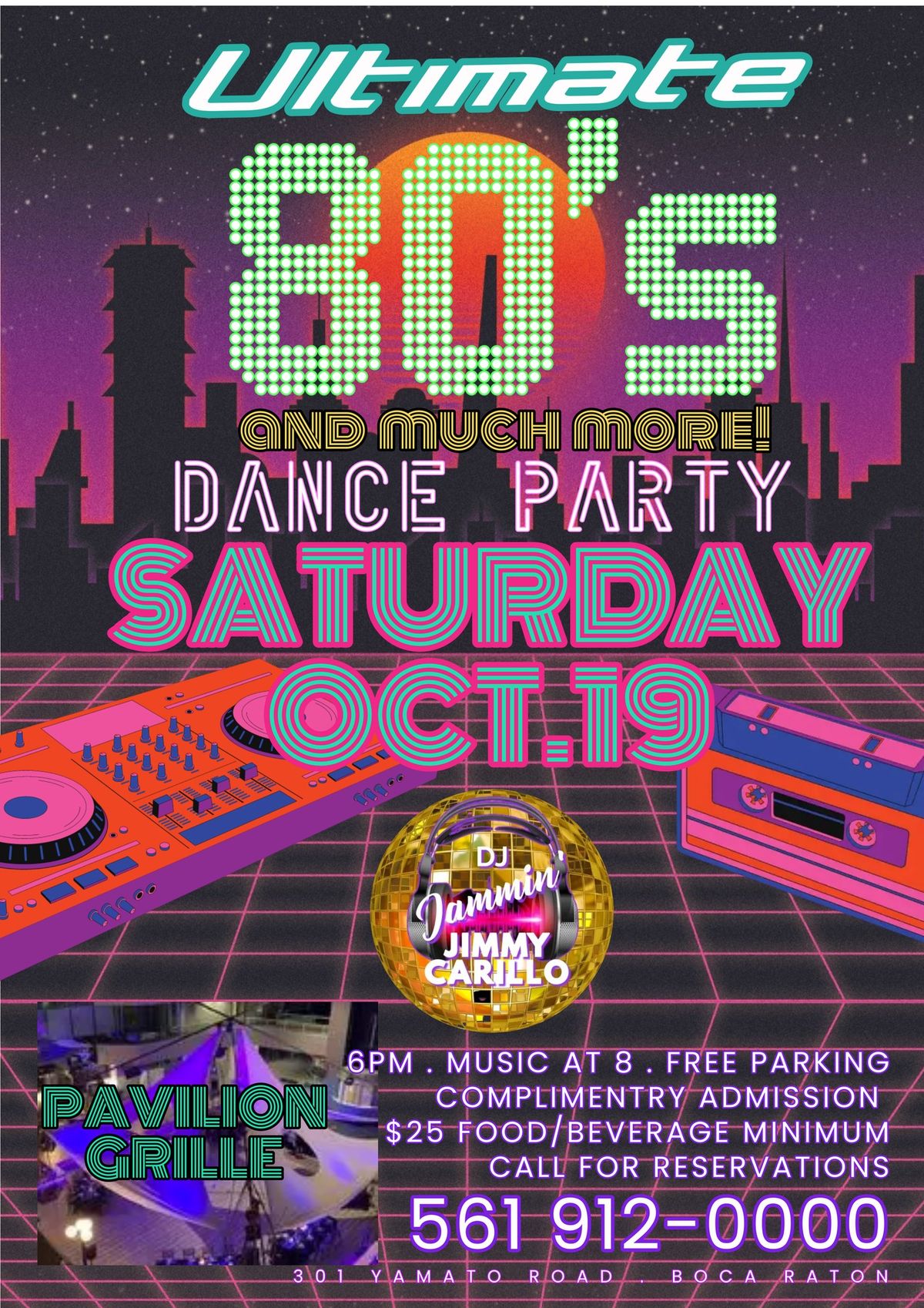 Ultimate 80's Dance Party at the Pavilion Grille Boca Raton