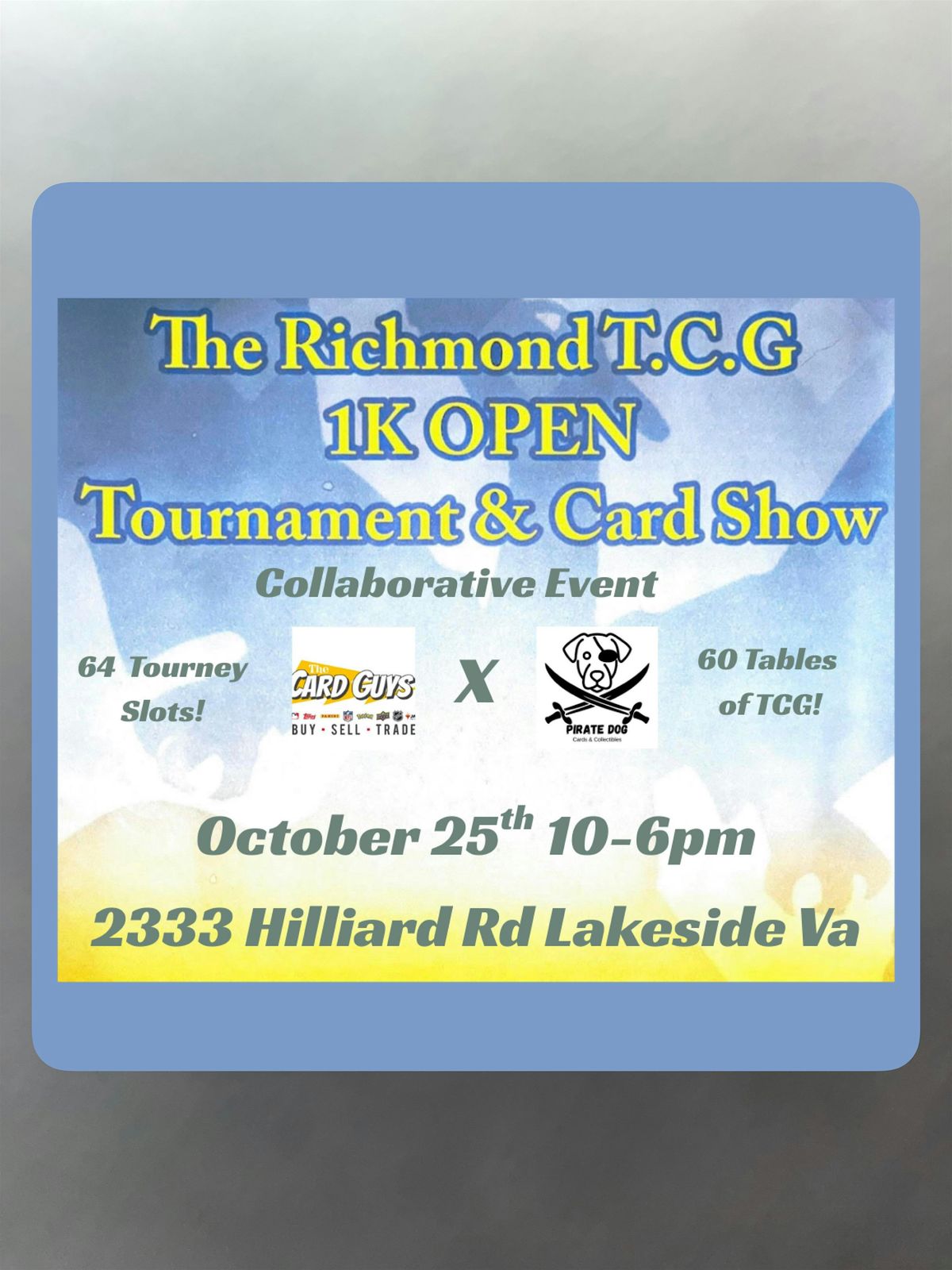 The Richmond TCG 1k Open Tournament & Card Show(TCG Exclusive)