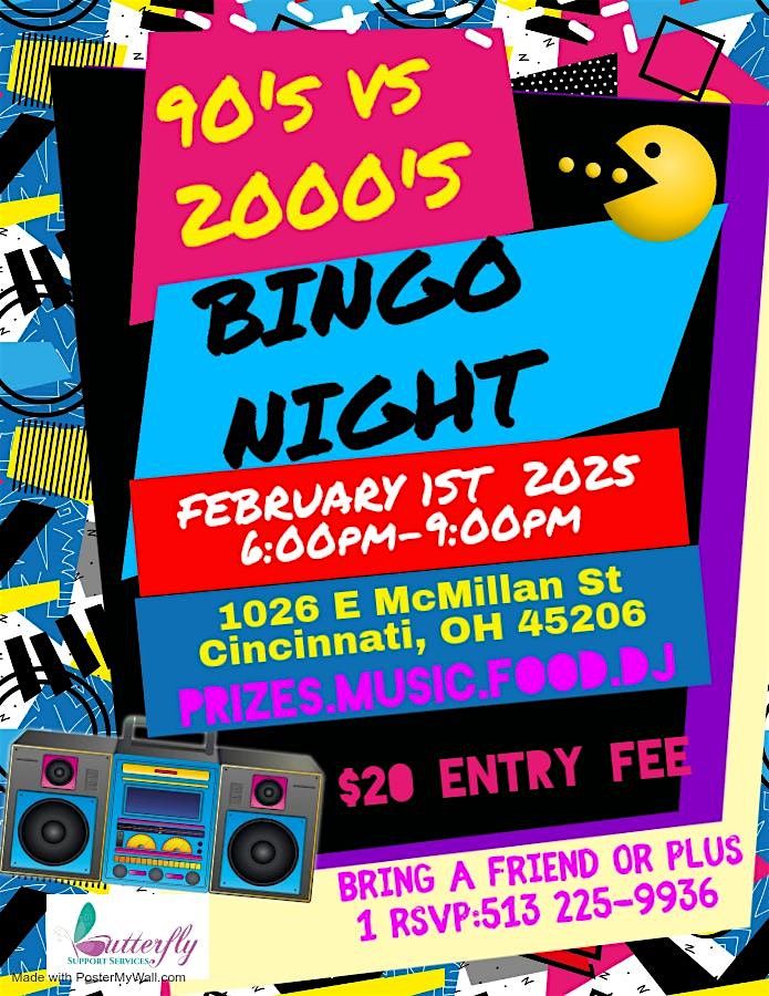 90's vs 2000's Bingo Night