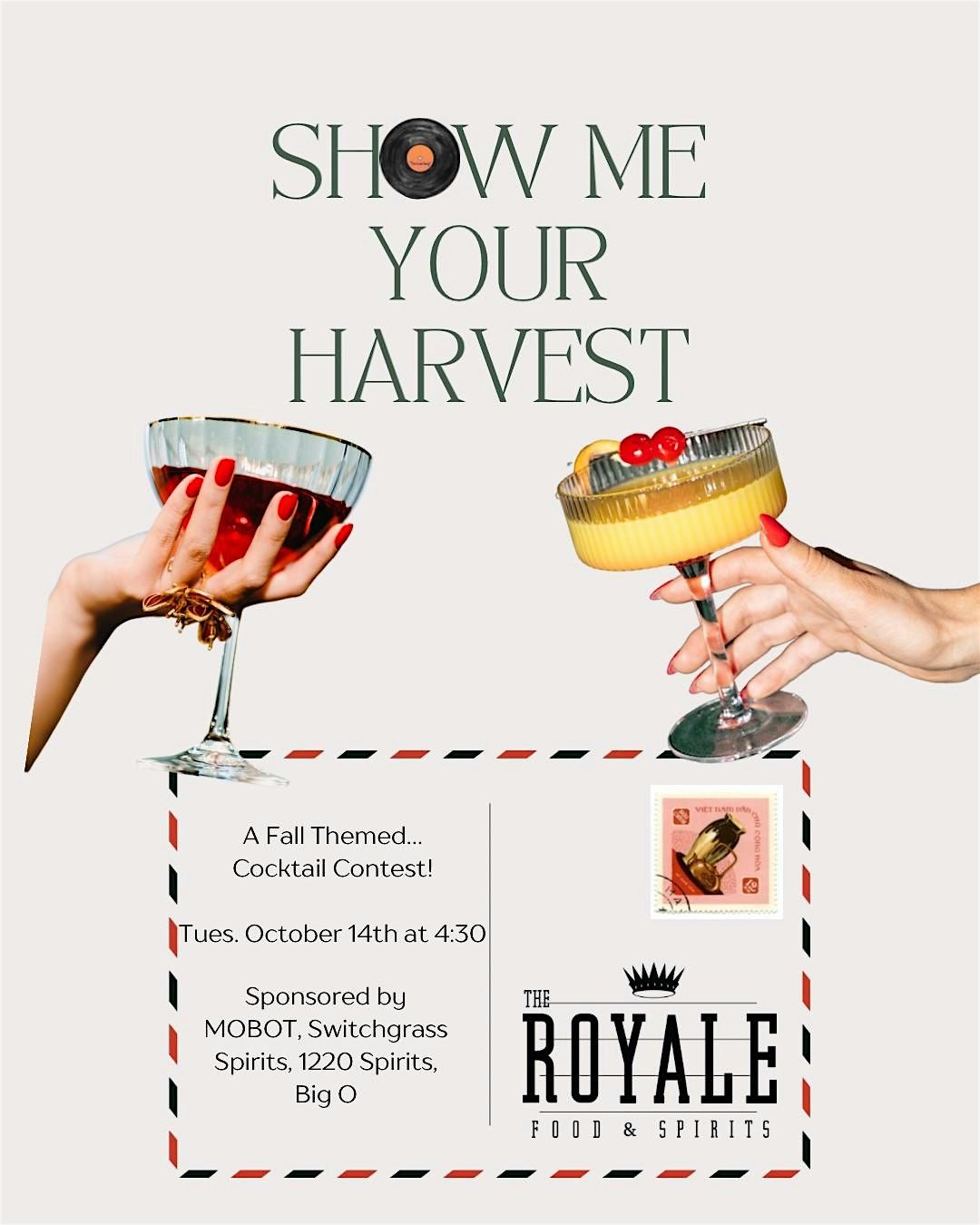 The Royale & MOBOT present Show Me Your Harvest Cocktail Competition 2025