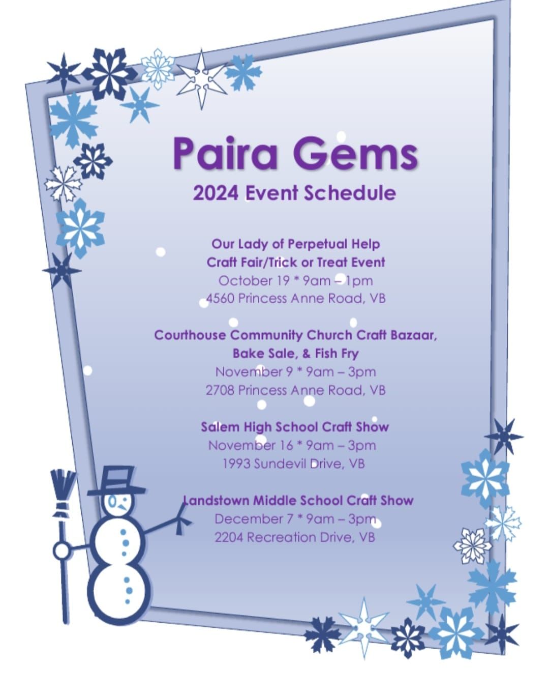 Paira Gems @ Salem High School Craft Show