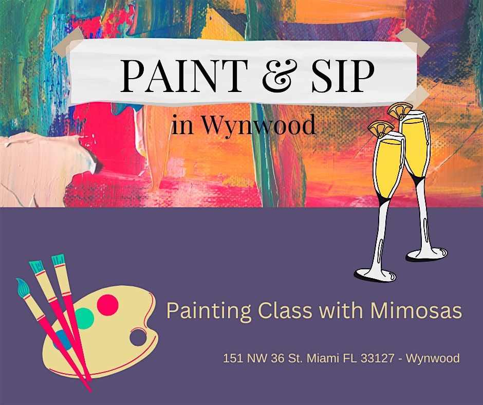 Paint and Sip Class for adults in Wynwood during Art Basel Week