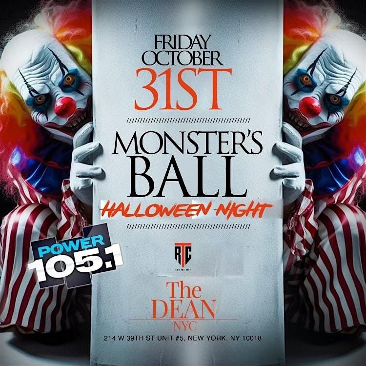 Monsters Ball Halloween Party at The Dean : Everyone Free entry with RSVP