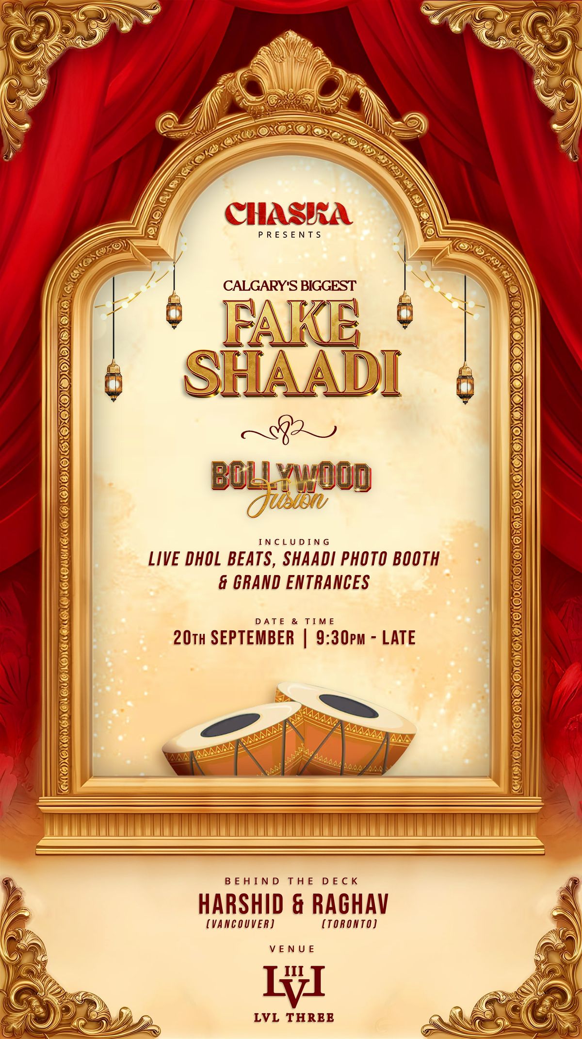 CHASKA Presents: Calgary's BIGGEST Fake Shaadi on 20th September, Saturday