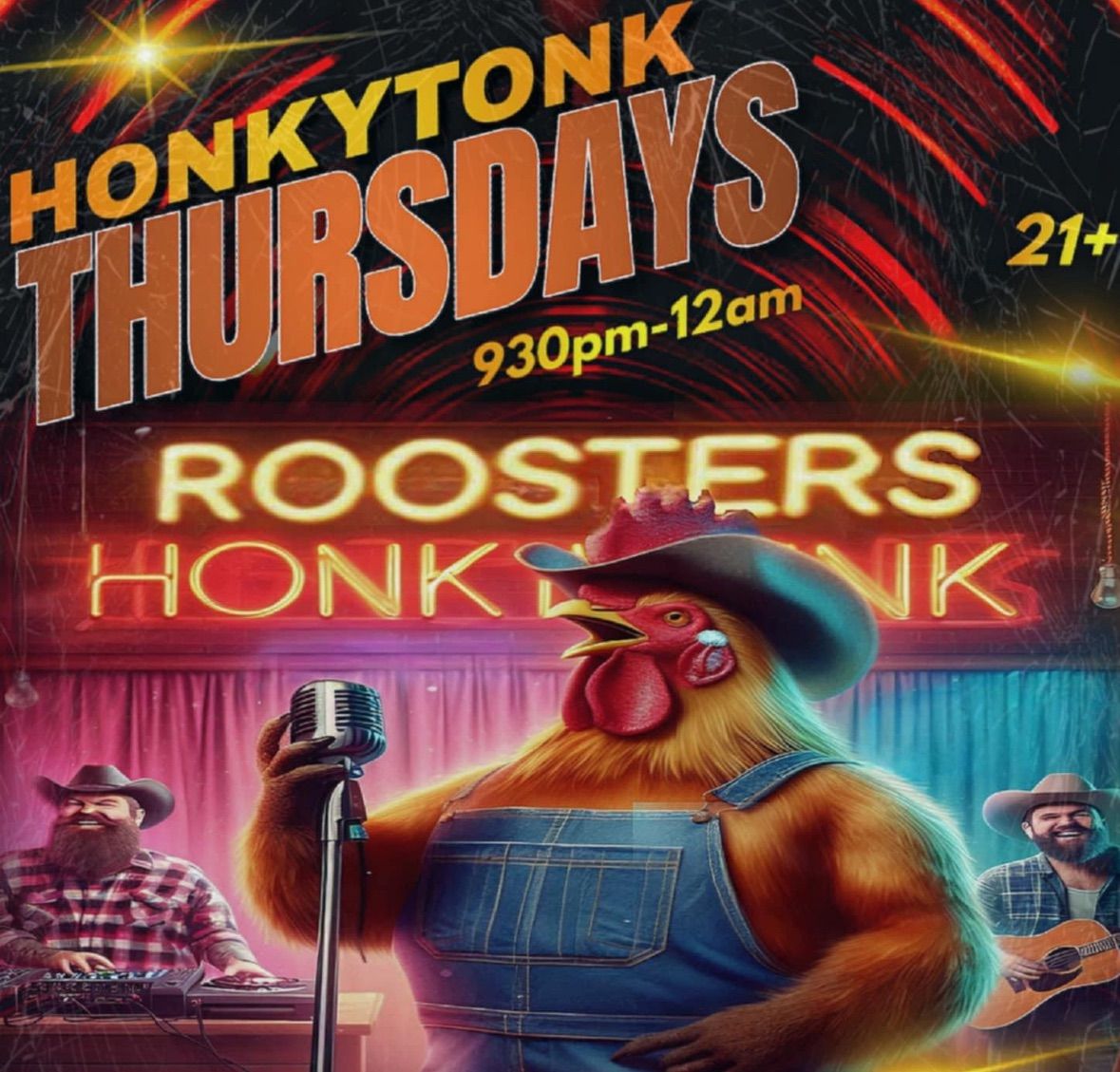 Karaoke & Open Mic at Rooster\u2019s Honky Tonk! 