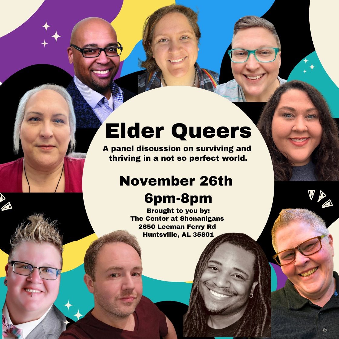 Elder Queers - A panel discussion on surviving and thriving in a not so perfect world. 