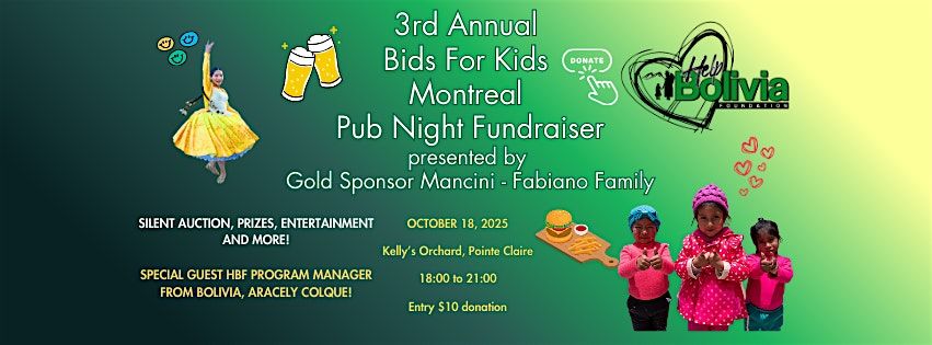 Bids For Kids - Montreal Pub Night Fundraiser