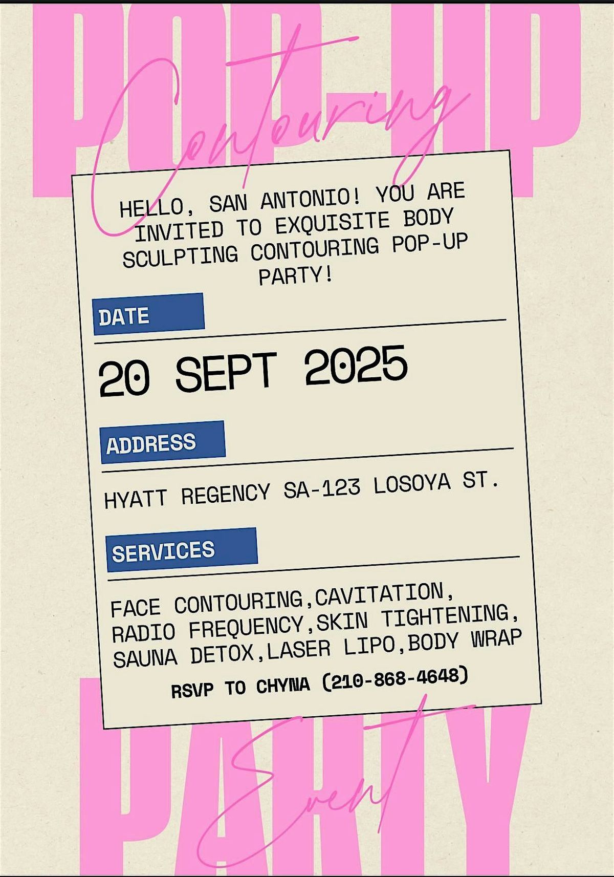 Pop -Up Contouring Party