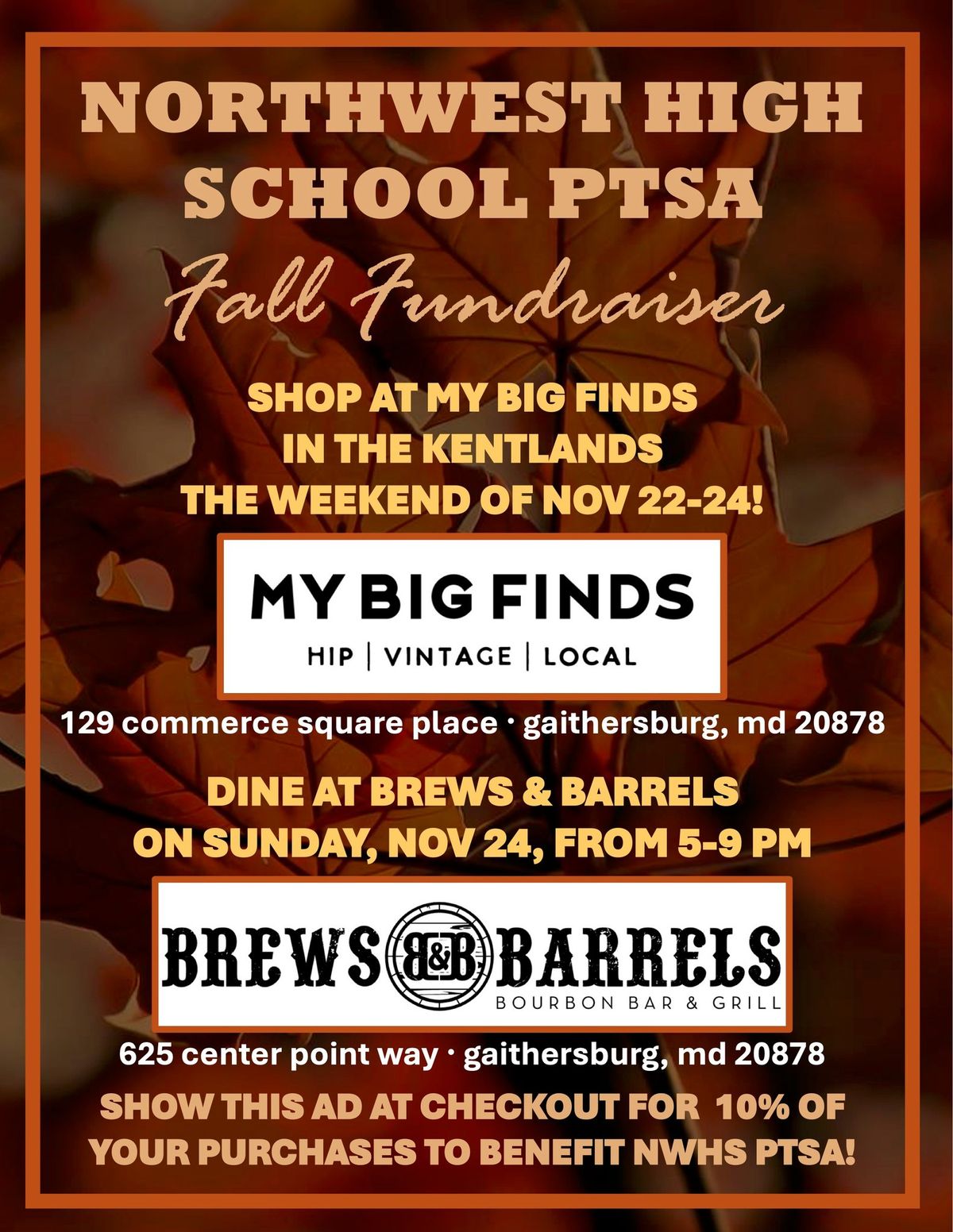 My Big Finds and Brews & Barrels Fundraiser Event