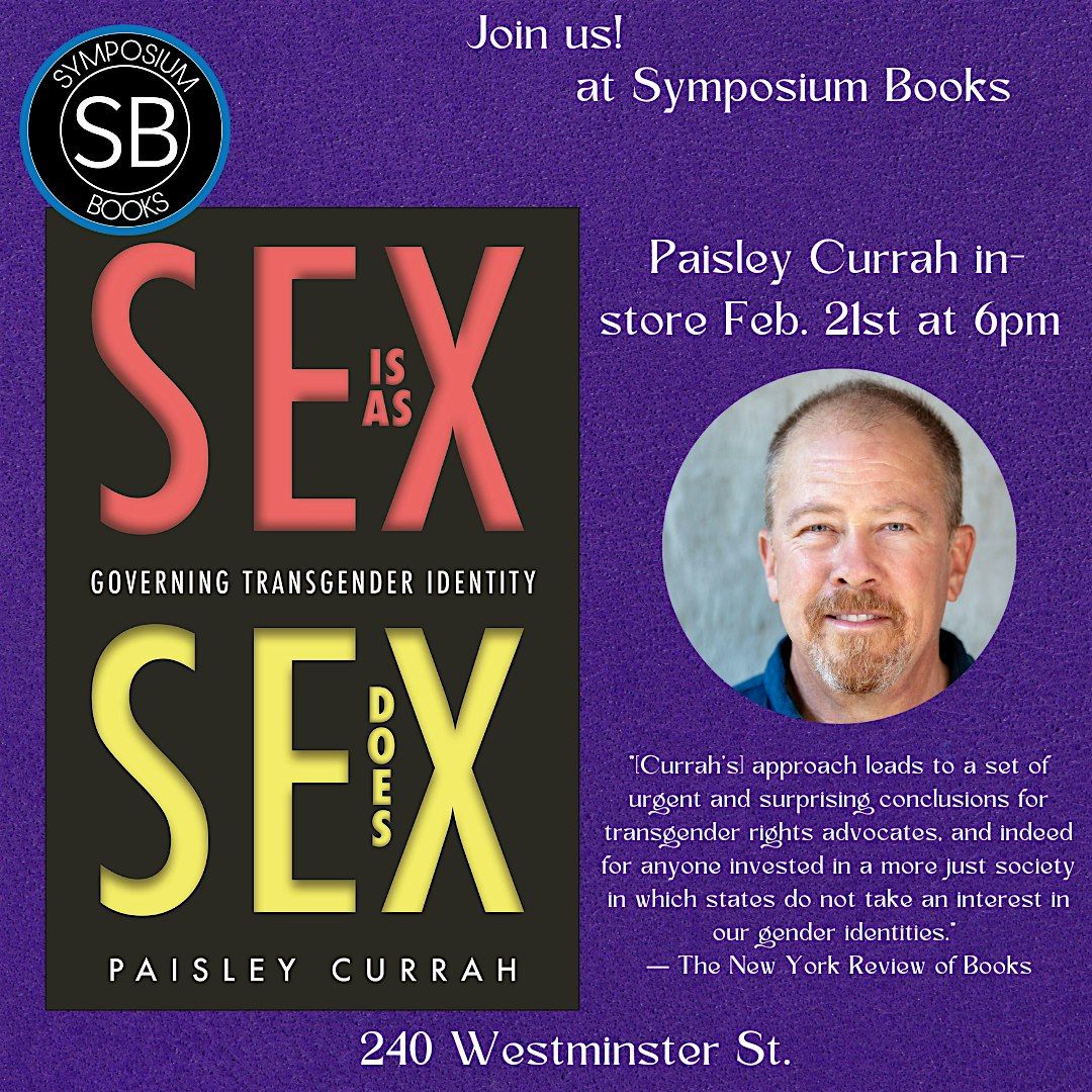 Author Event! Paisley Currah's "Sex Is as Sex Does"