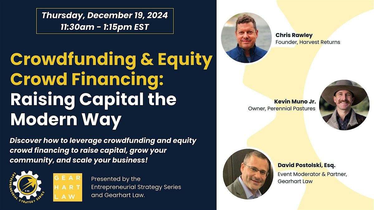 Crowdfunding &  Equity Crowd Financing:  Raising Capital the Modern Way