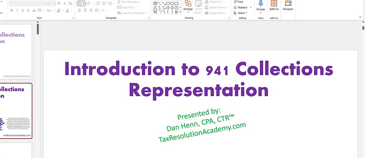 Introduction to 941 Collections Representation