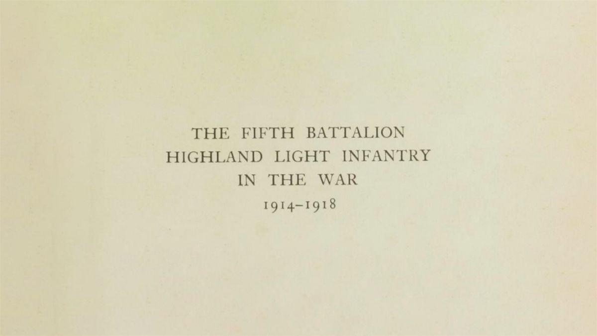 5th Battalion Highland Light Infantry at War 1914 - 1918