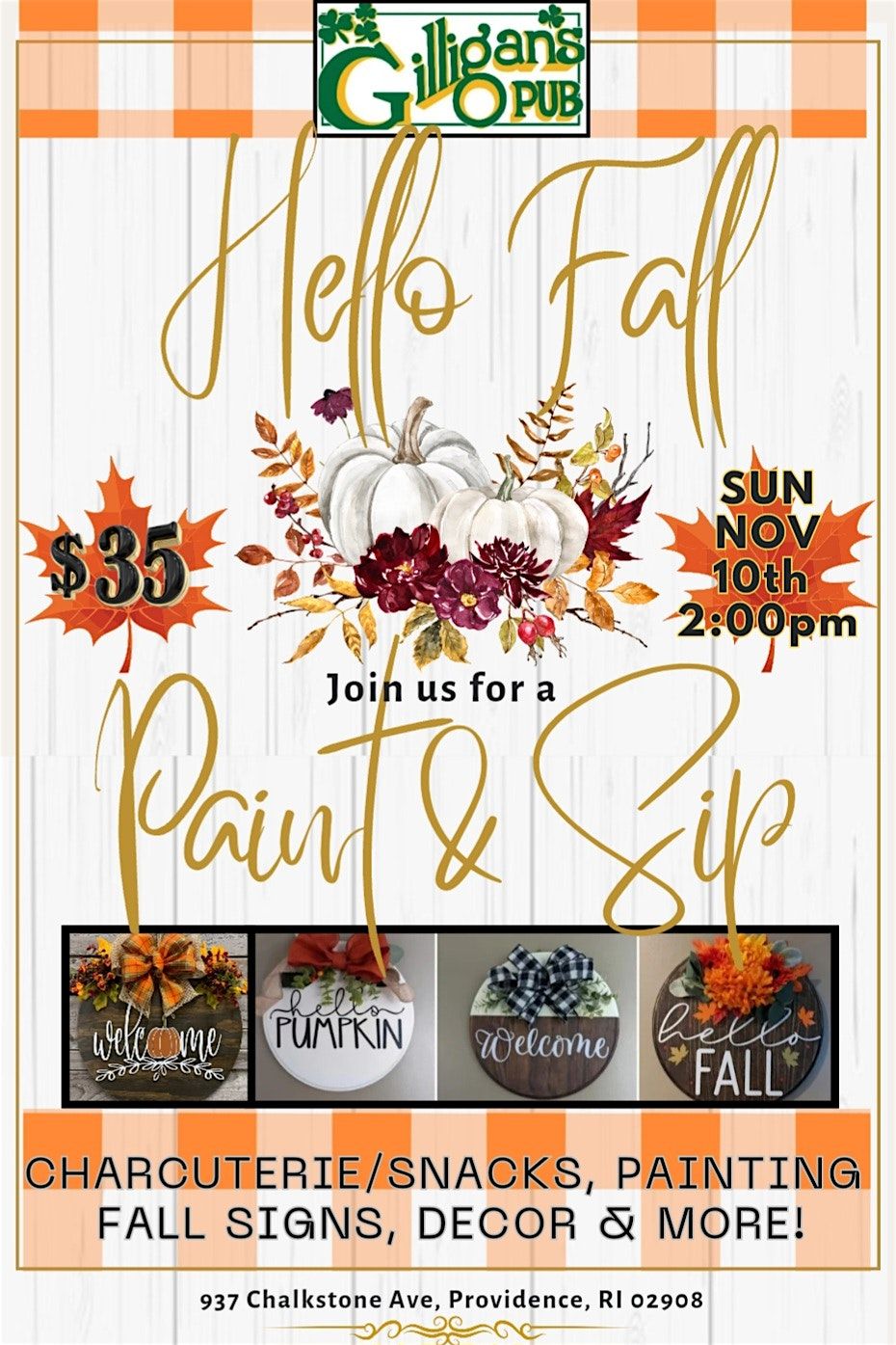 FALL Decor Paint & Sip!