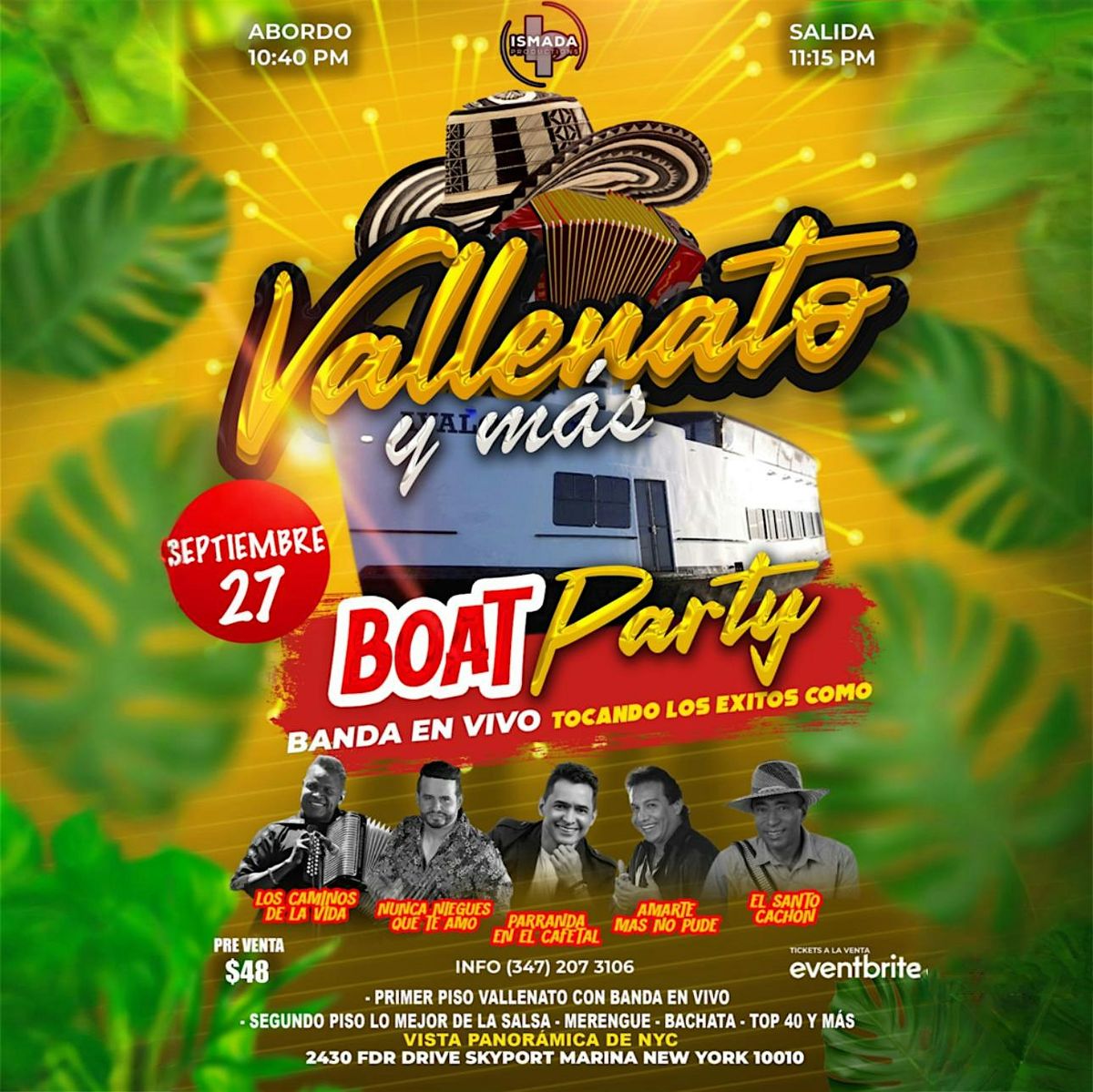 Vallenato boat party y mas despidiendo el verano