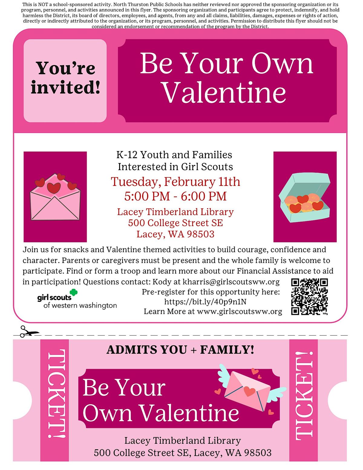 Be Your Own Valentine at the Lacey Timberland Library