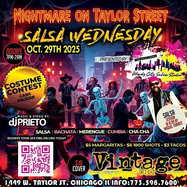 Salsa Wednesdays @ Vintage Bar (Nightmare on Taylor Street )