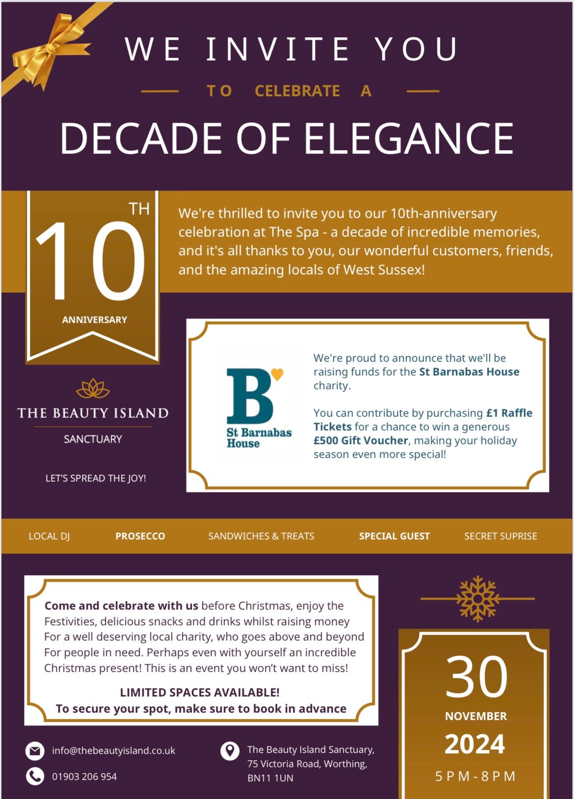 A Decade Of Elegance. The Beauty island Sanctuary 10th anniversary