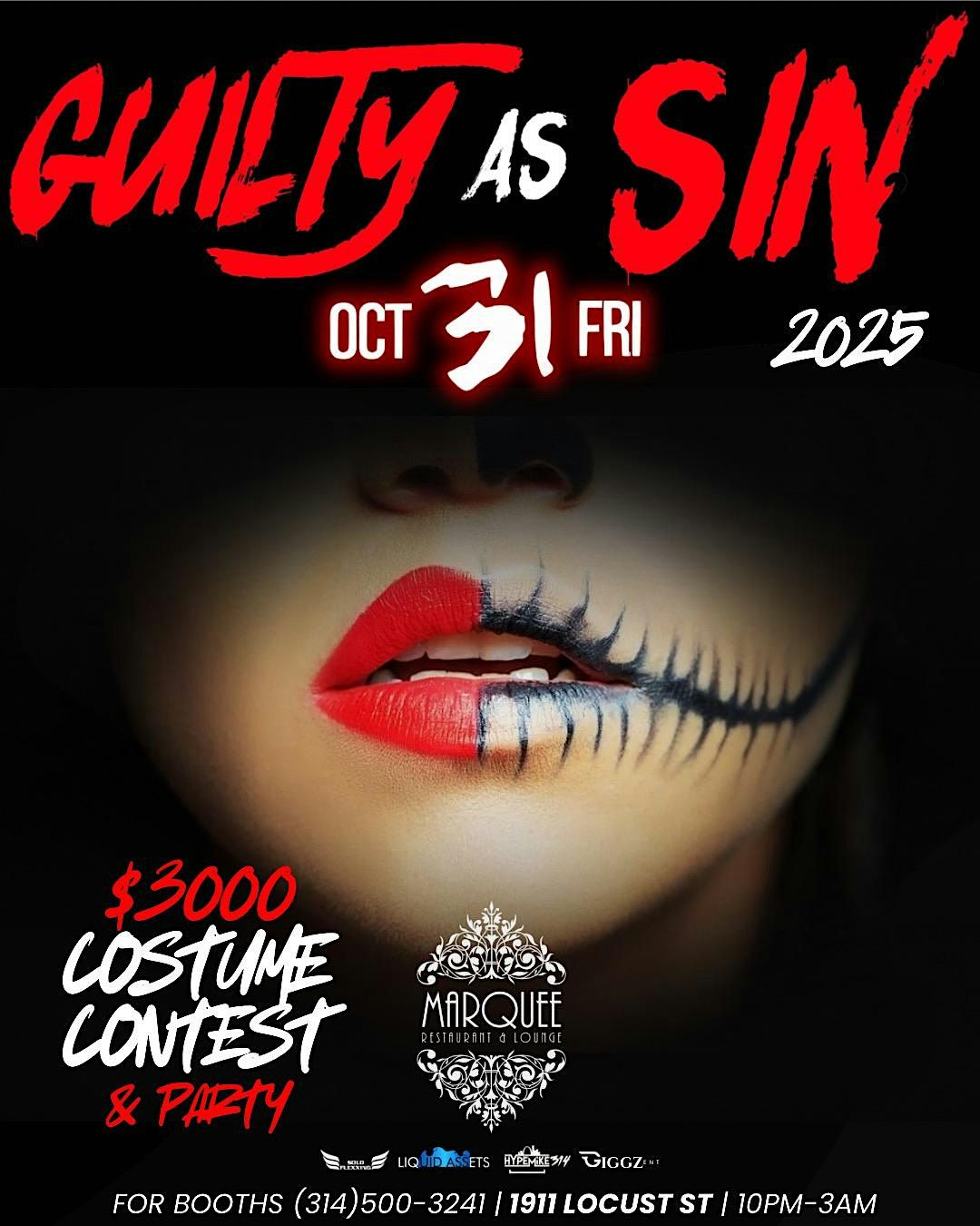 Guilty as Sin 2025 $3000 Halloween Contest and party