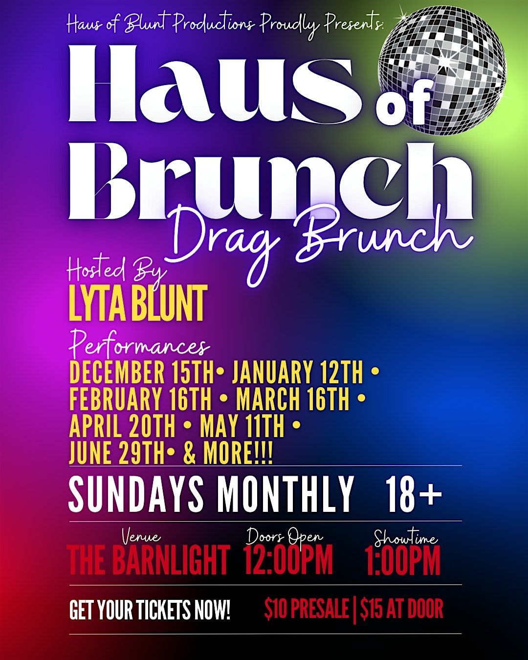 Haus Of Brunch: Eugene Drag Brunch!