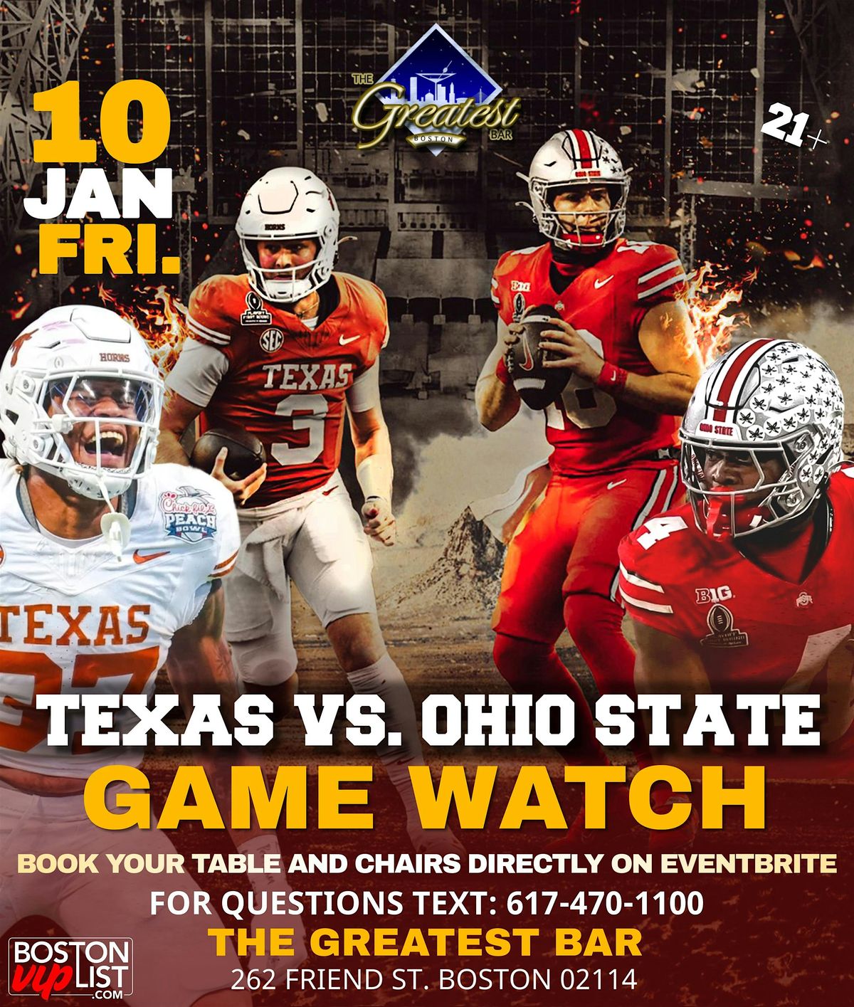 Texas vs. Ohio State Game Watch Party @The Greatest Bar