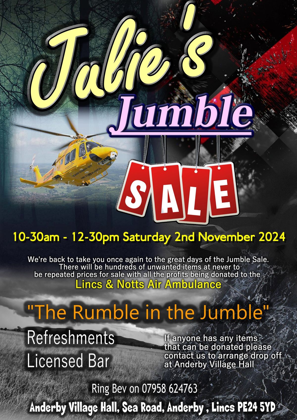 Julies Jumble Sale In Aid of the Lincs & Notts Air Ambulance