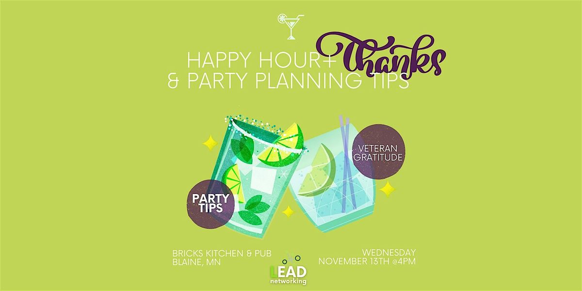 LEAD Stir Event: Happy Hour + Party Tip Share + Gratitude