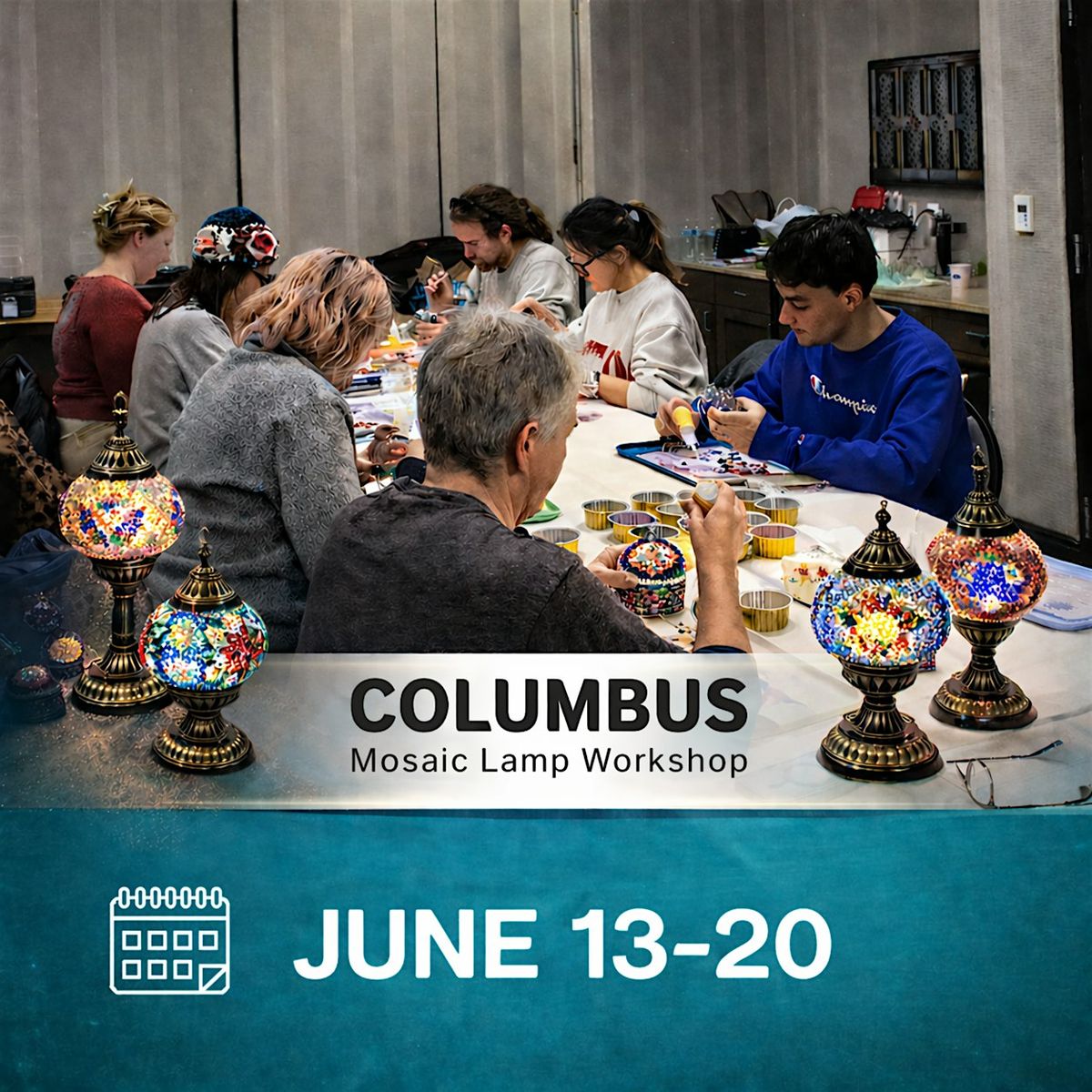 Turkish Mosaic Lamp Workshop in Columbus OH
