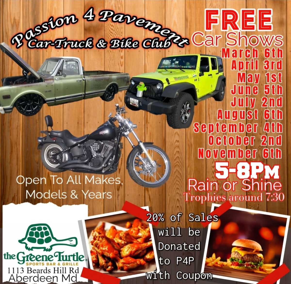 P4P Free Car Shows at Greene Turtle Aberdeen Md