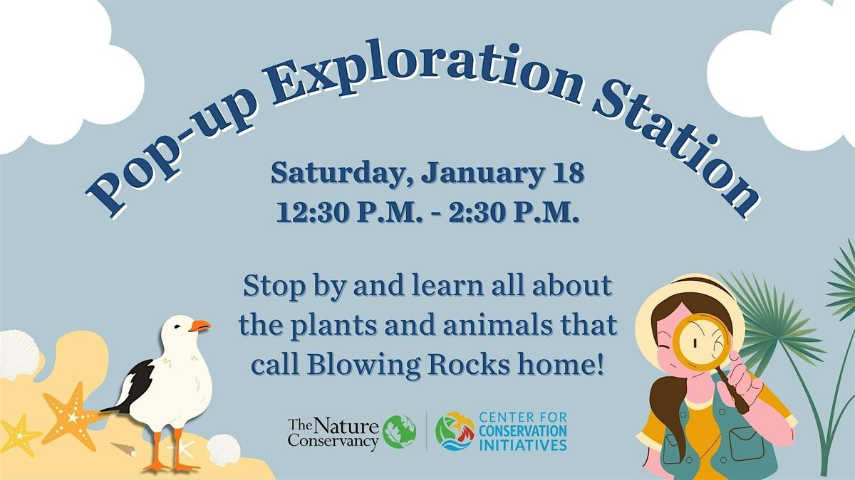 POP UP: Exploration Station at Blowing Rocks Preserve!