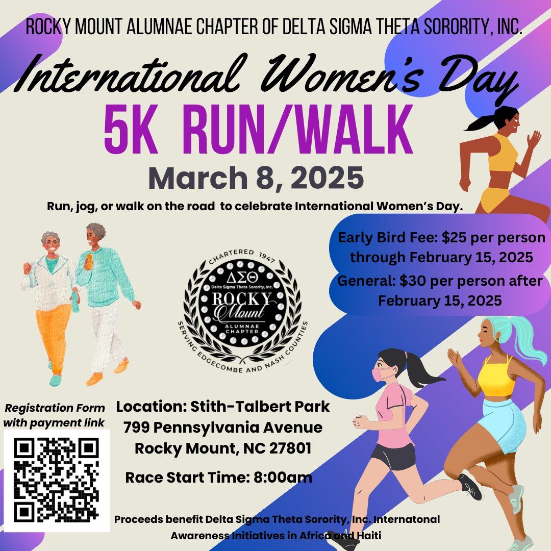 2nd Annual 5K Walk\/Run on International Women\u2019s Day!