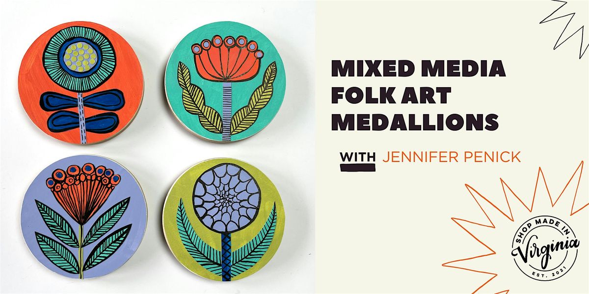 Mixed Media Folk Art Medallions w\/Jennifer Penick