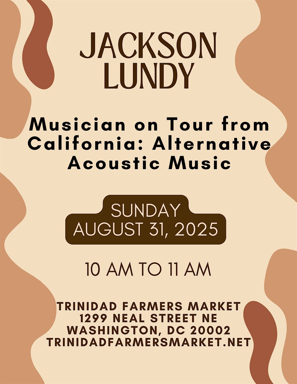 Jackson Lundy on Promotion Tour @ Trinidad Farmers Market (FREE)