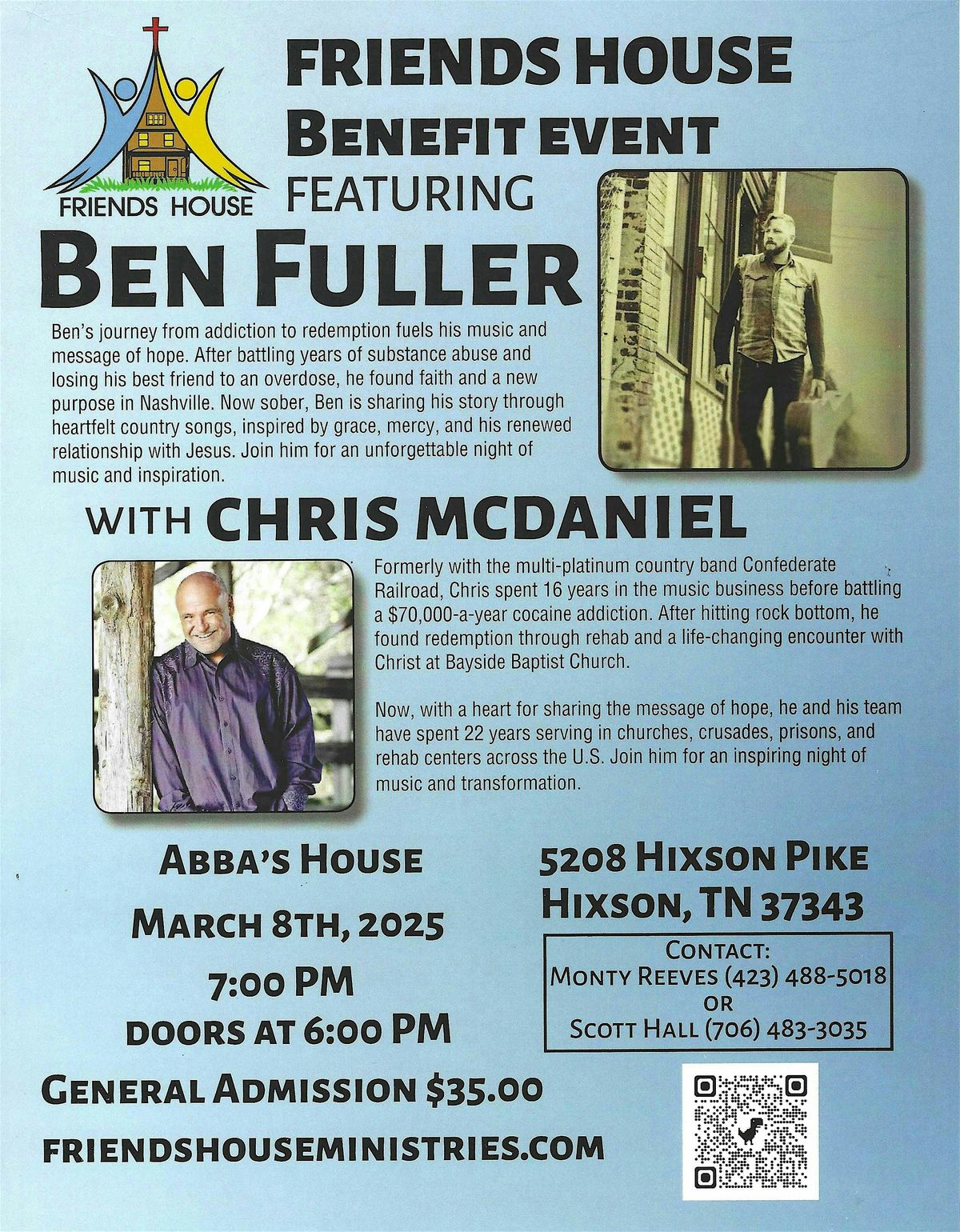 Friends House Ministries Ministry Event with Ben Fuller and Chris McDaniel